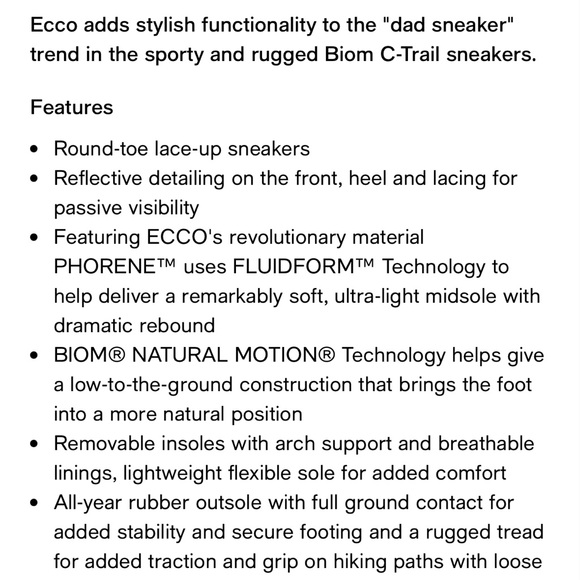 Ecco Biom C-Trail Sneakers sz 8 hiking running walking comfort traction lug sole - Picture 15 of 15